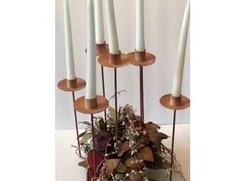 Floral Arrangement With Candlesticks