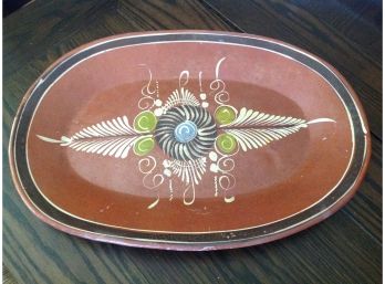 Large Painted Pottery Platter