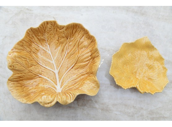 Pair Of Bordello Pinhiero Portugal Leaf Plates