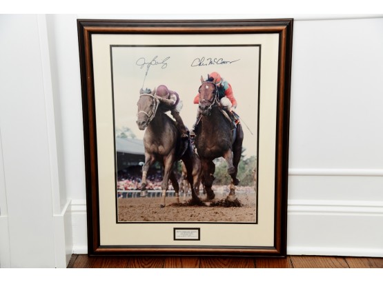 Deputy Commander / Behrens Signed W/COA Framed Photo From The 1997 Travers Stakes