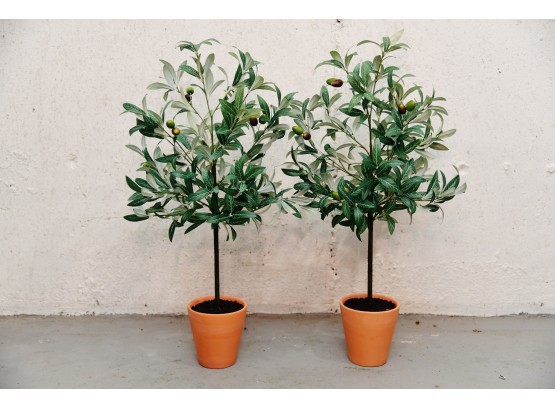 Pair Of Faux Topiary Plants