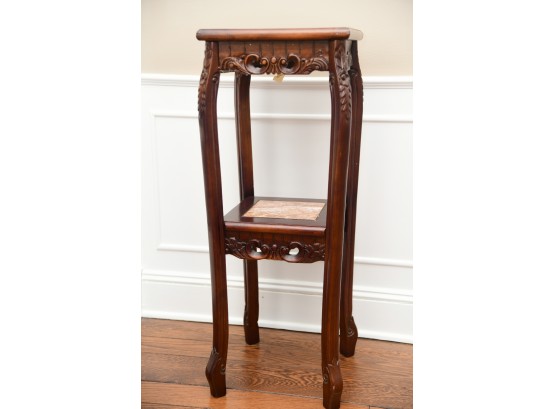2 Tier Marble Top Telephone Table