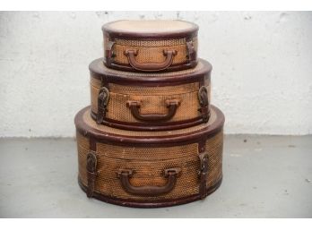 Trio Of Vintage Wooden Storage Boxes