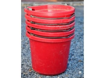 Lot Of 5 Horse Watering Trough Buckets