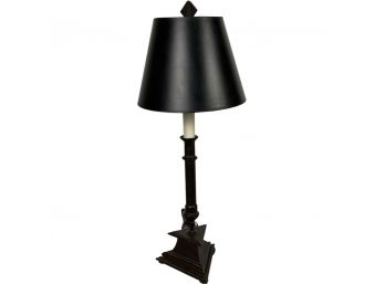 Wrought Iron Lamp With Black Tole Shade