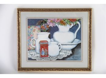 Signed & Framed Print By Ann Marie Murphy - Flowers Vase & Chocolate Box