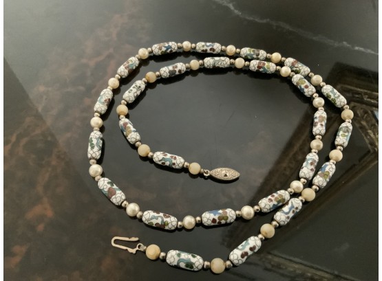 Enamel Beaded Asian Necklace
