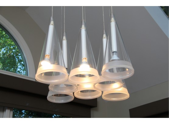Flos Fucsia 8 Pendant Multiple Suspension Lamp In Glass Chandelier By Achille Castiglioni Paid $2700