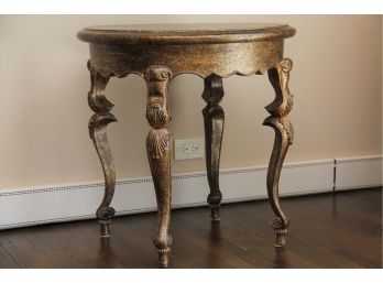 A Gold Painted Distress Round Side Table