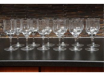 A Set Of 12 Baccarat Crystal Capri White Wine Glasses