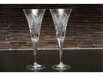 A Pair Of Waterford Crystal Champagne Toasting Flutes
