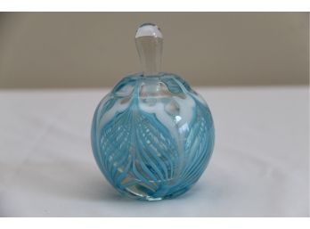 A Blue And White Swirl Glass Perfume Atomizer