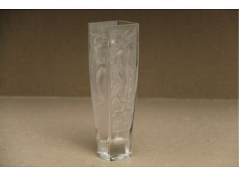 An Etched Glass Thin Vase