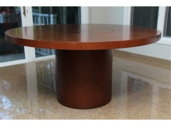 A 60 Inch Round Pedestal Lazy Susan Kitchen Table