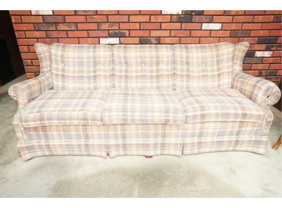 3 Cushion Plaid Couch