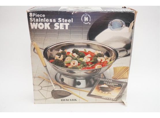 Gourmet Kitchen 8 Piece Stainless Steel Wok Set