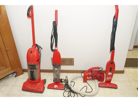 Group Of Vintage Vacuums Including Dirt Devil 'power On'