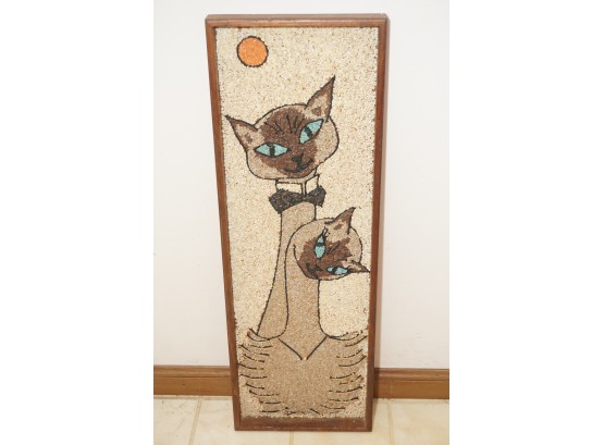Framed Pebble Art 'cats'