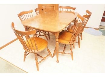 Ethan Allan Kitchen Table And Set Of 6 Chairs