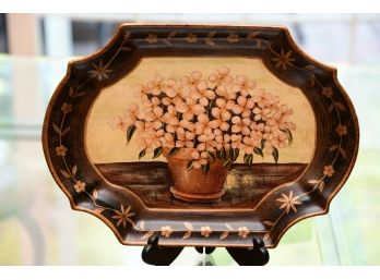 A Decorative Painted Floral Ceramic Plate