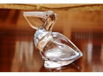 A Glass Pelican Candle Holder