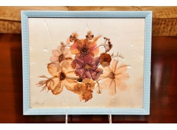 Framed Pressed Flowers Signed