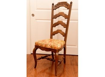 A Floral Carved Wooden High Backed Chair