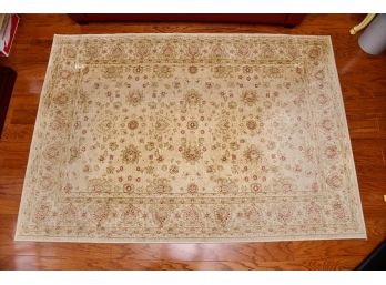 A Ziegler Tan Botanical Area Rug Made In Turkey 5'3' X 7'7'