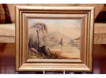 A Framed Oil On Canvas Boat By Shore Signed A. Willis