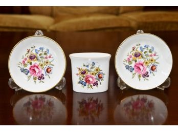 A Trio Of Royal Worchester Floral Gold Rimmed China