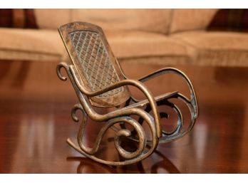 A Decorative Brass Rocking Chair Figure