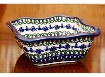 A Hand Painted Pottery Bowl Made In Poland