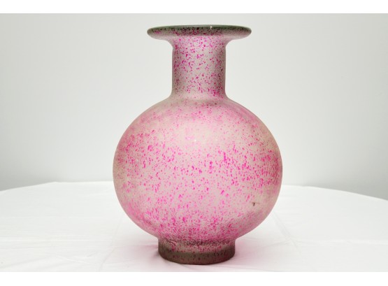 Pink Speckled Decorative Glass Vase