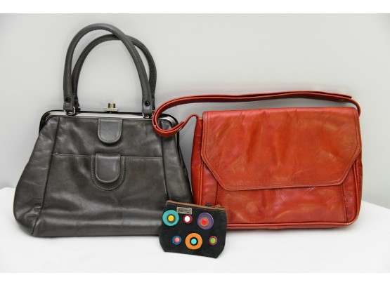 Vintage Leather Handbags And Purse