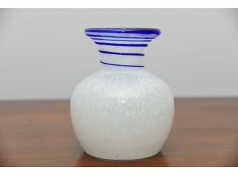 Blue And White Mottled Swirl Vase
