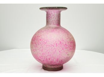 Pink Speckled Decorative Glass Vase