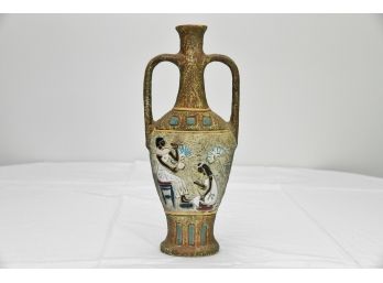 Egyptian Motif Dual Shoulder Handle Vase