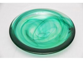 Kosta Boda Heavy Green Glass Bowl