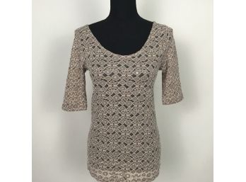 Happening In The Present Taupe Top Size L