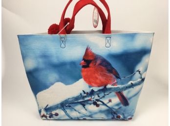 Punctuate Snowy Day Cardinal Tote