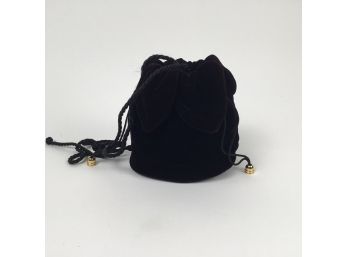 Small Dark Wine Velvet Drawstring Bag