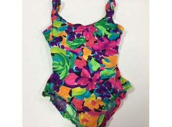 Lands End Colorful One Piece Swimsuit Size 12