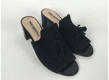 Karl Lagerfeld Paris Black Suede Shoes Size 7.5