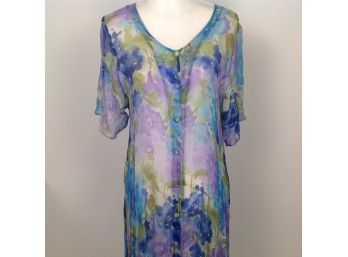 Pirjo Silk Sheer Watercolors Dress/cover-up