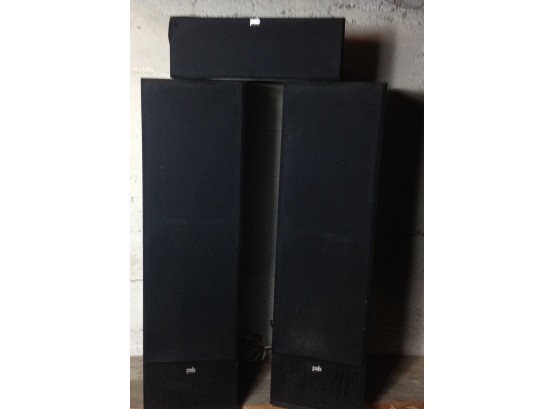 PSB 2 Cabinet Standing Speakers & 1 Sound Bar