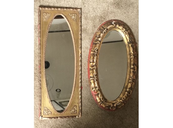 2 Mirrors With Painted Frames
