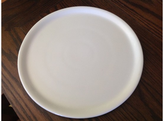 Pair Of Saturnia White Round Platters Made In Italy