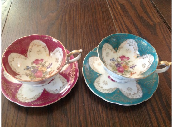 Pair Of Bond Mittre China Cups & Saucers