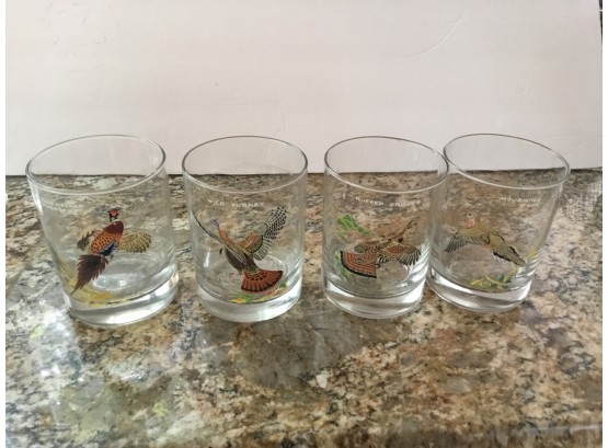 18 Fowl Painted Glasses Some By Ned Smith