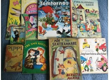 9 Swedish Vintage Kids Books
